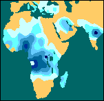 Mapa da distribuição falciforme anemia
